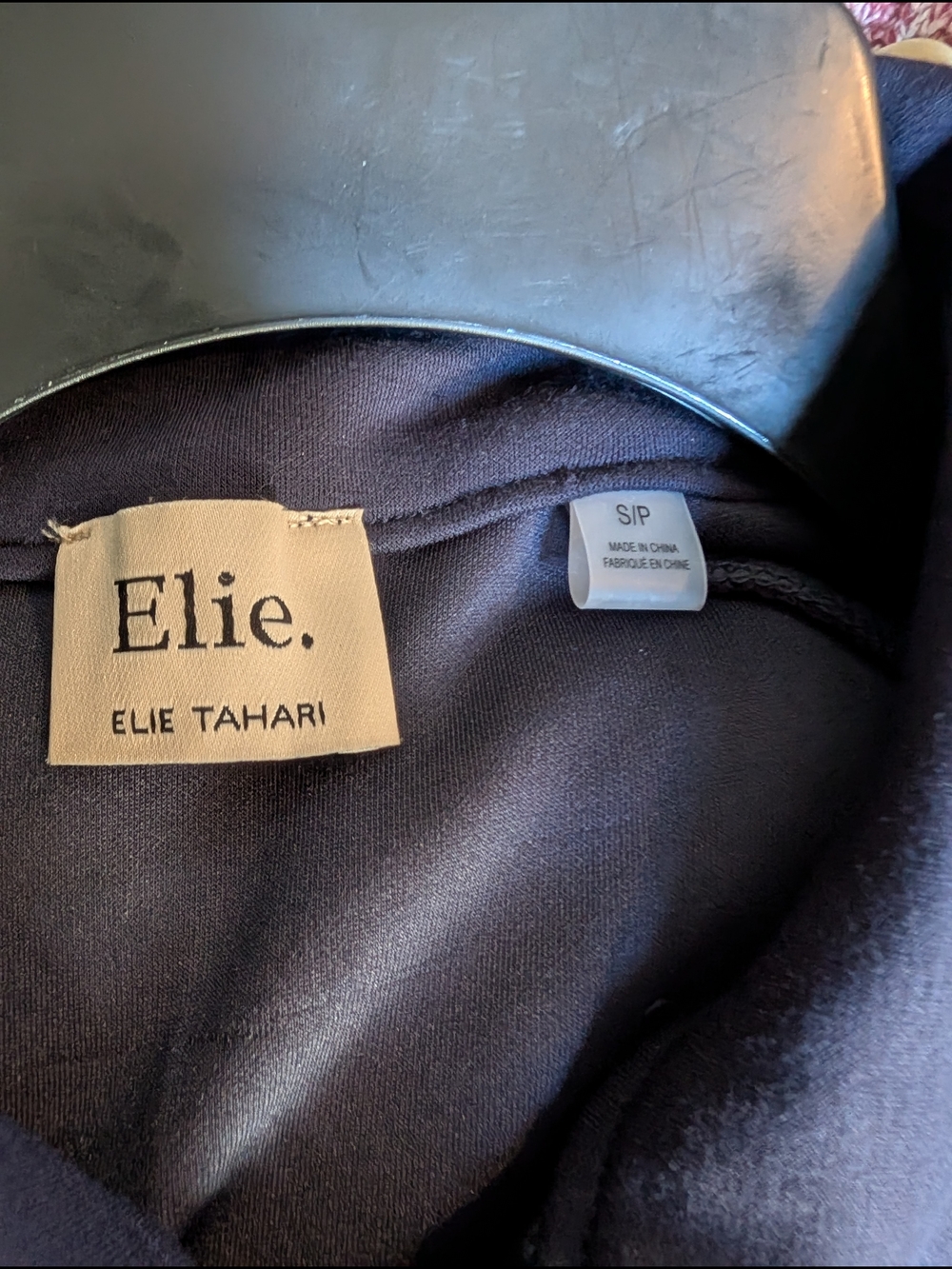 Elie Tahari Navy Short-Sleeve Half-Zip Top - Picture 2 of 3
